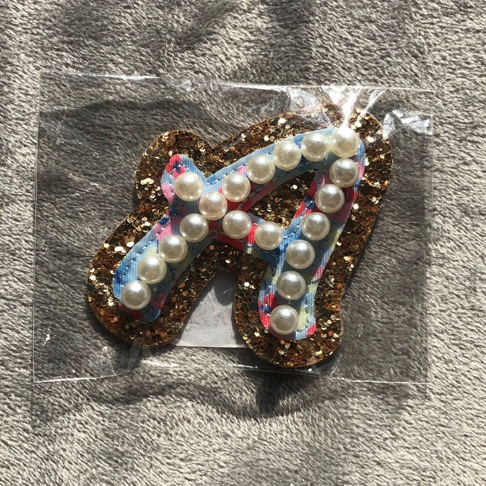 NWT Stoney Clover Lane String Pearl Letter A Patch